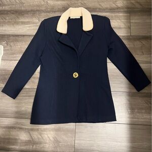 St. John Navy and Cream blazer
